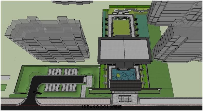 奥山·尚唐府 中式售楼处示范区草图SU模型