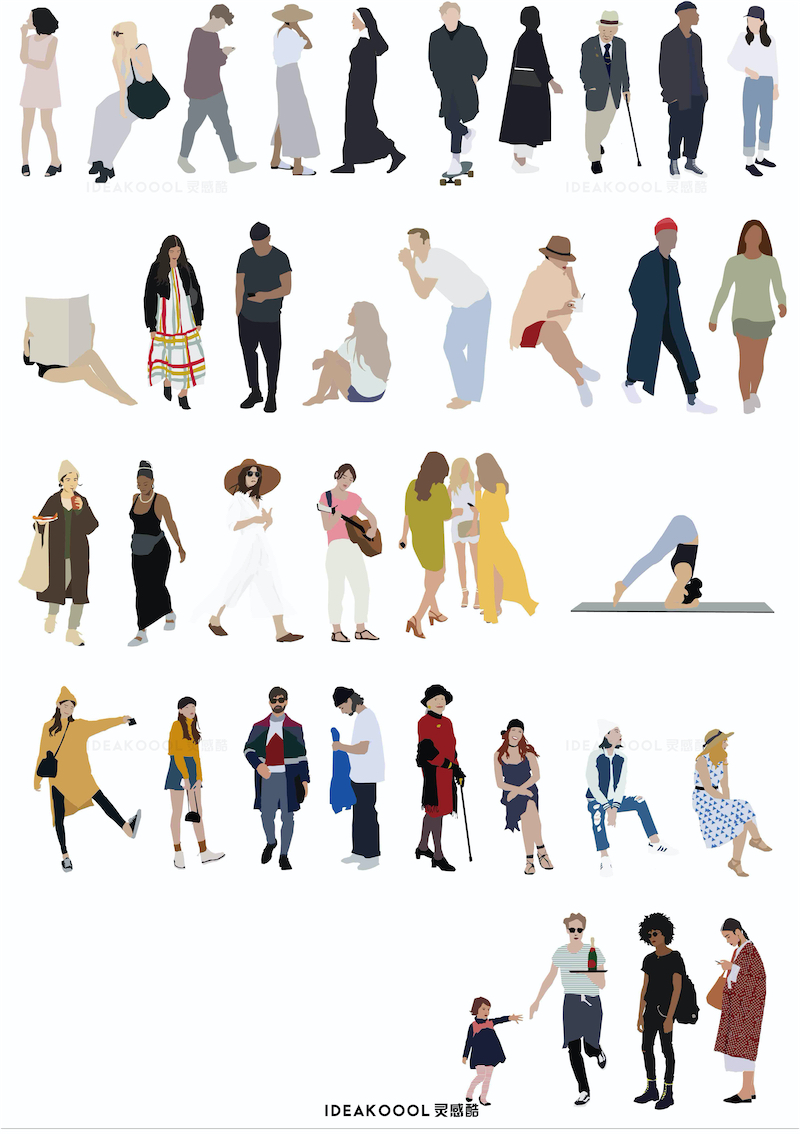PNG免扣拼贴风时尚街头人物丨