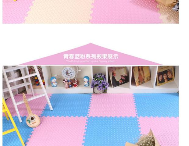 Bọt mat bé bò mat mat khâu phòng ngủ màu xanh lá cây thảm sàn không mùi dày 60x60 miếng xốp lót sàn cho bé
