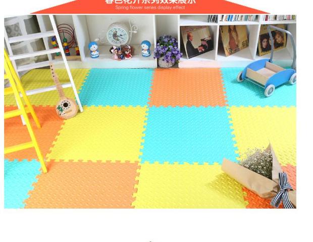 Bọt mat bé bò mat mat khâu phòng ngủ màu xanh lá cây thảm sàn không mùi dày 60x60 miếng xốp lót sàn cho bé