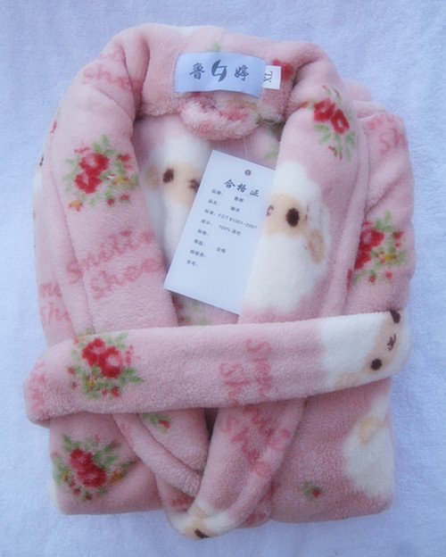 Flannel san hô nhung áo choàng trẻ em áo choàng tắm dịch vụ nhà chàng trai cô gái áo choàng bông trung niên