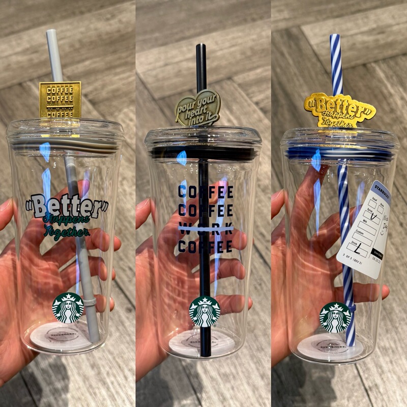 Starbucks Cup 2026 Denim Star Coffee Series Fun Icon Glass Straw Cup Office Desk Coffee Water Cup