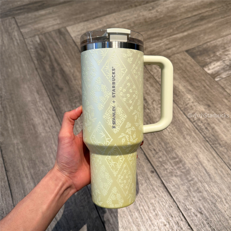 Starbucks 2026 Spring Collection Pattern Stanley Collaboration Stainless Steel Cup Fresh Style Insulated Straw Water Cup Starbucks 2026 Spring Collection Pattern Stanley Collaboration Stainless Steel Cup Fresh Style Insulated Straw Water Cup