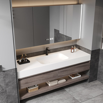 DuPont Corian bathroom cabinet combination double basin slate hot-bent integrated basin bathroom sink hand wash basin