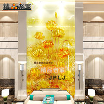 Customized European-style light luxury carved tempered art glass home decoration Porch restaurant TV decoration background wall Li Chunhua