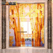 Customized high-grade art glass carved tempered European modern home entrance living room decoration background wall