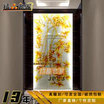 Carved tempered decorative art glass Modern simple entrance aisle guest restaurant background wall fruitful 1062