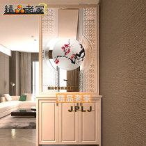 Custom frosted transparent tempered art decorative glass Chinese classical living room entrance shoe cabinet screen partition wall