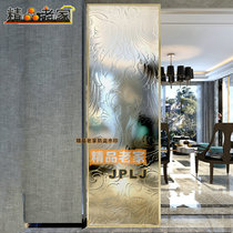 Customized simple modern carved tempered translucent art decorative glass living room porch Net red partition wall screen