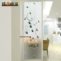 Frosted tempered carved flower decorative art glass screen partition custom toilet dry area entrance modern simple
