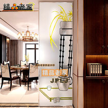 Custom new Chinese frosted tempered carved art glass partition wall screen home living room study porch orchid
