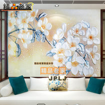Customized modern Chinese carved tempered art glass home study sofa restaurant TV decoration background wall