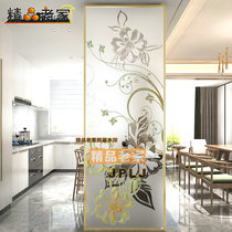 Custom frosted transparent tempered carved art glass modern European porch living room dining room screen partition wall