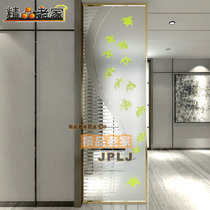 Decorative tempered art glass carved frosted transparent screen partition wall shoe cabinet custom-made porch modern simple