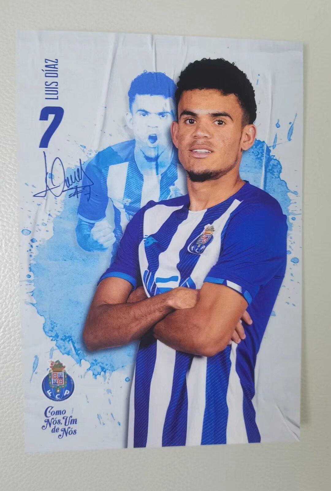 Luis Diaz Official White Card for Porto 21/22, Colombia