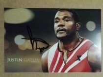 Gatlin USA 100 m pro-pen signature photo (face sign) Non-entertainment reporter Designing