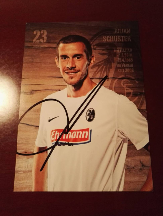 Schuster Germany Freiburg official autograph card