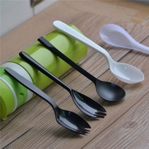100 Disposable Individually Packaged Forks Spoons Plastic Rice Spoons Black Spoons Fast Food Spoons Cake Forks