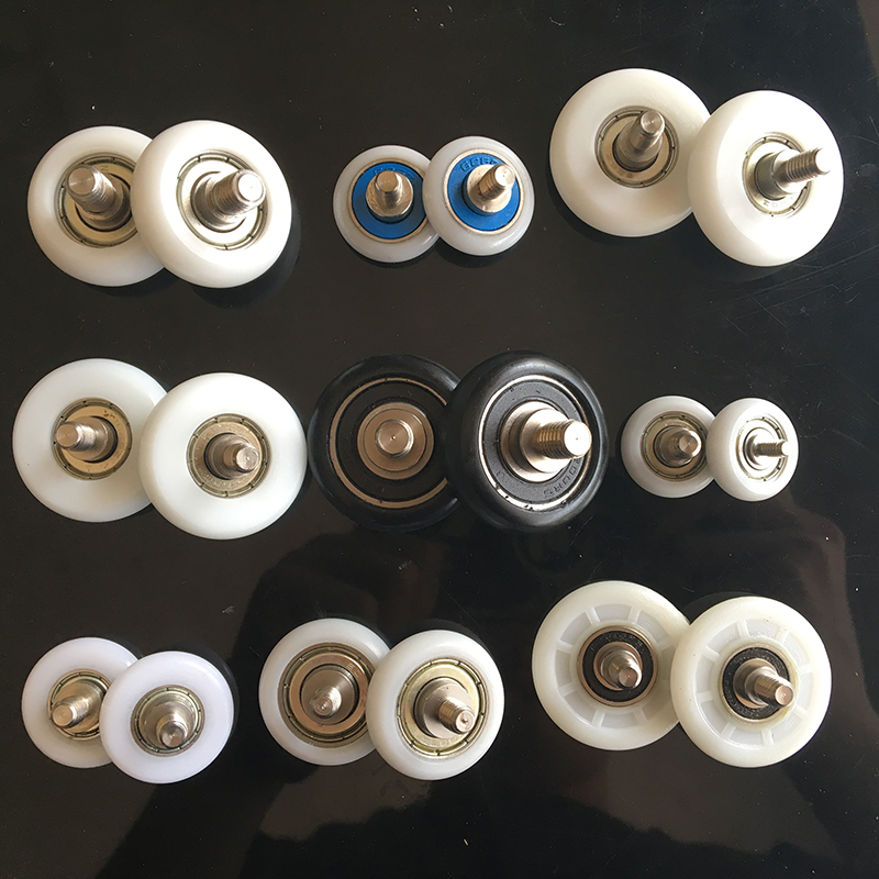 R-type arc screw Plastic-coated bearing Door and window pulley Nylon wheel outer 16 22 26 30 Small wheel roller plus shaft