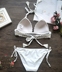 Thời trang mới bikini trắng gợi cảm bikini bikini cỡ lớn không thép hỗ trợ lưới tam giác áo tắm nữ đồ bơi nữ Bikinis