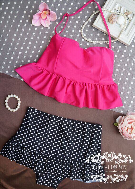 Foreign trade Thailand fat mm high waist bikini slim split swimsuit female vacation hot spring sexy breast dress swimsuit