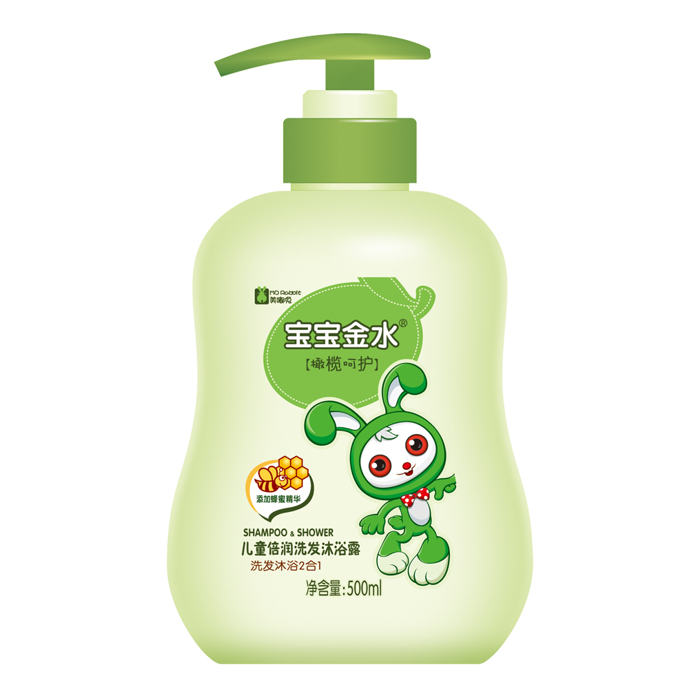 宝宝金水美嘟兔儿童倍润沐浴露2合一 500ml 倍润