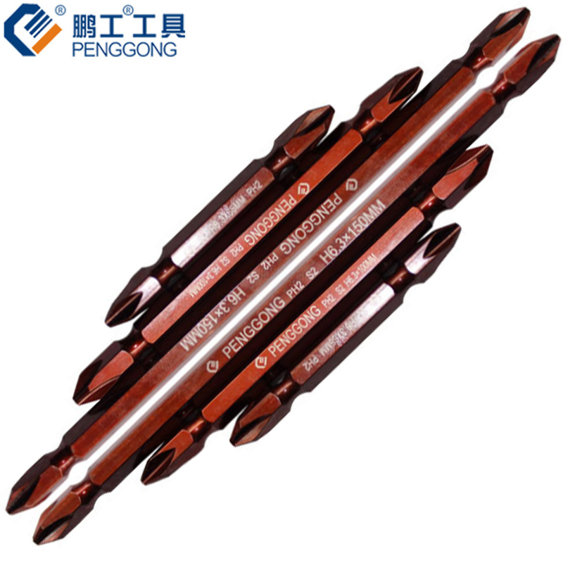 S2 double-headed pneumatic screwdriver head with magnetic one-word cross head universal electric pneumatic accessories lengthened and hardened screwdriver head