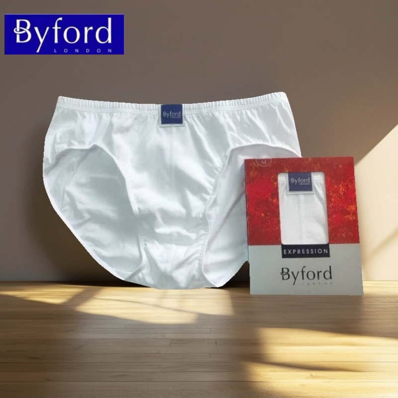 Byford (Baifu) Men's Narrow Edge Cotton Briefs Mw902 (White)