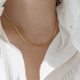 High-quality savi with the same retro gold square snake bone chain 18K gold-plated necklace stacked with clavicle chain does not fade