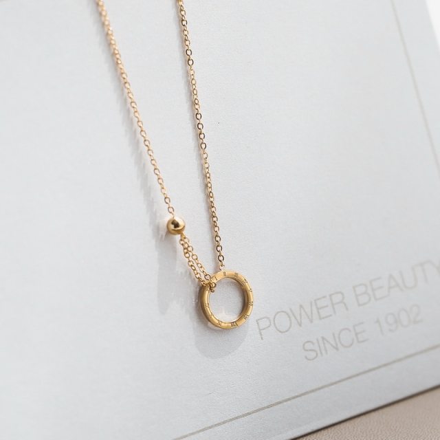 2022 new ins cold wind ring gold necklace collarbone chain niche light luxury women's summer simplicity does not fade