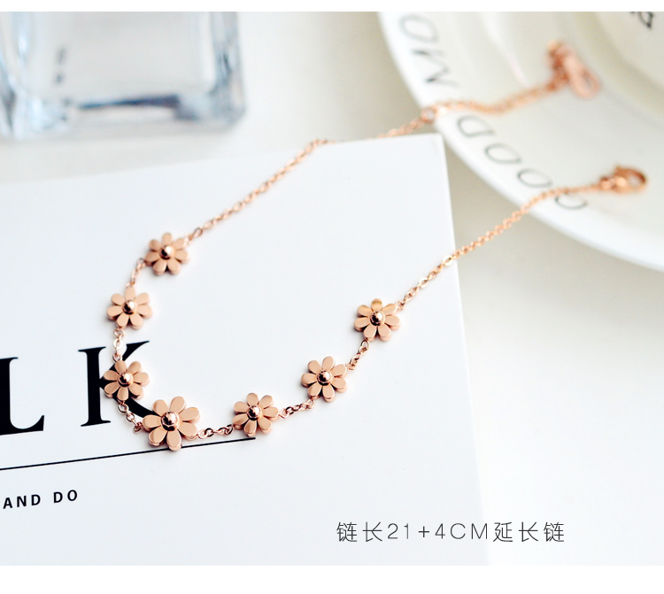 2018 Nhật Bản và Hàn Quốc thời trang rose gold vòng chân của phụ nữ cá tính đơn giản sinh viên hoang dã titanium đồ trang sức bằng thép phụ nữ không phai