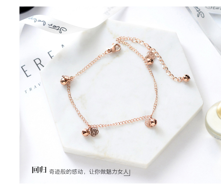 2018 Nhật Bản và Hàn Quốc thời trang rose gold vòng chân của phụ nữ cá tính đơn giản sinh viên hoang dã titanium đồ trang sức bằng thép phụ nữ không phai