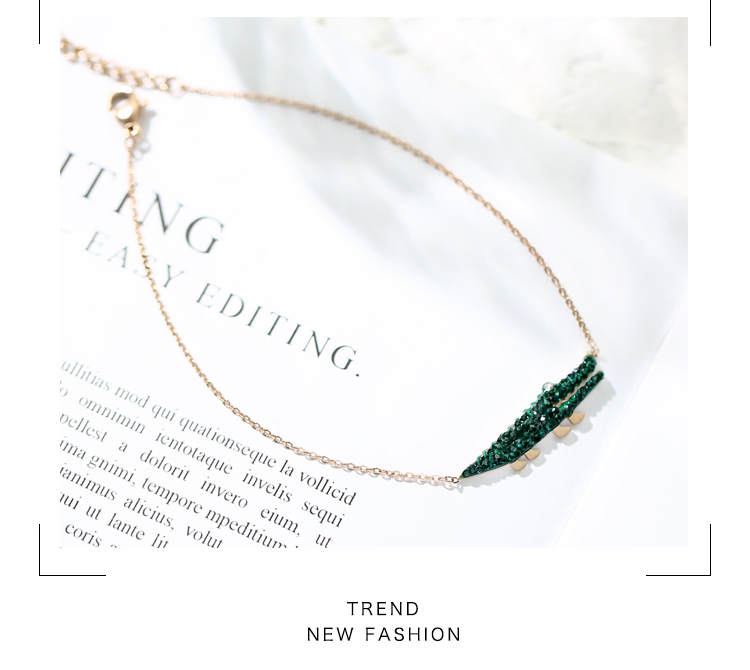Hàn Quốc nhập khẩu thép titan mạ vàng hồng cá sấu nữ vàng hồng 18K không phai thời trang khí chất thời trang hoang dã lắc chân nữ đẹp