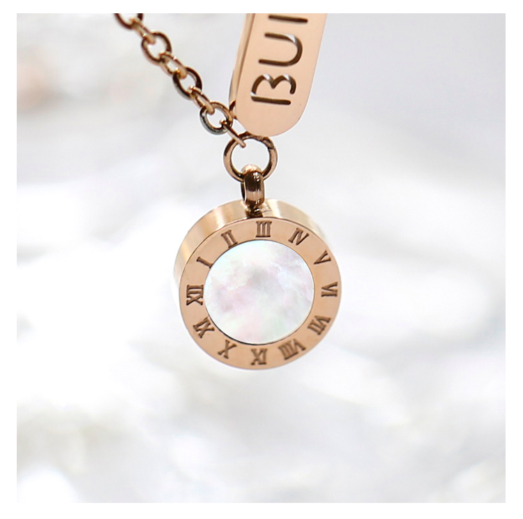 Mạ vàng hồng 18K bằng thép titan màu đen tấm La Mã thư người thủy triều vòng chân Nhật Bản và Hàn Quốc trang sức cá tính đơn giản - Vòng chân lắc chân nữ đẹp
