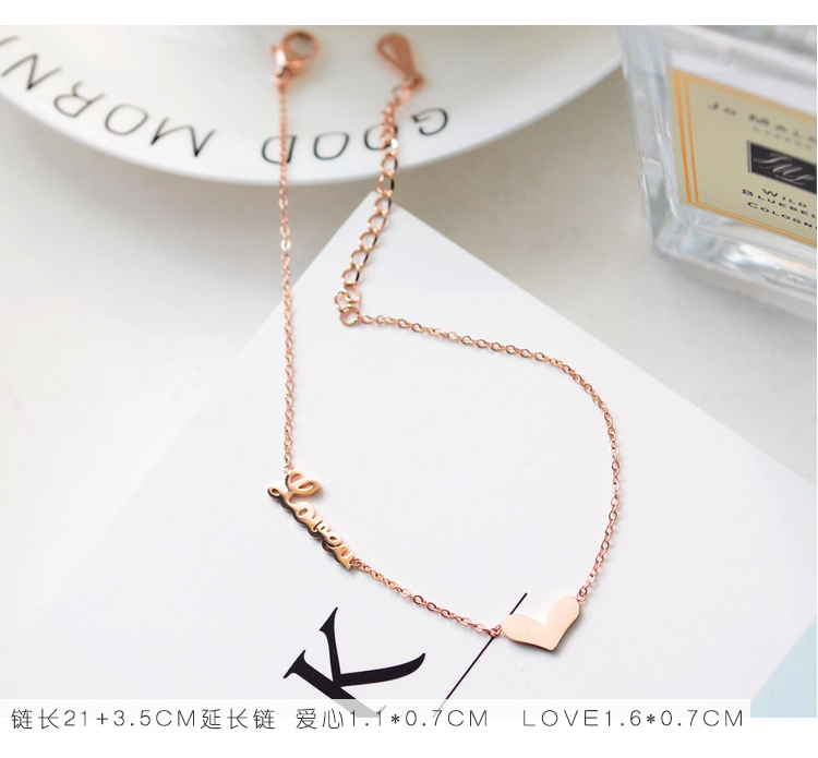 2018 Nhật Bản và Hàn Quốc thời trang rose gold vòng chân của phụ nữ cá tính đơn giản sinh viên hoang dã titanium đồ trang sức bằng thép phụ nữ không phai