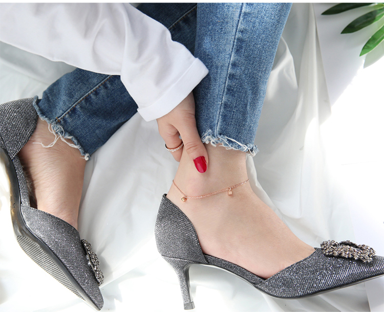 Hàn Quốc nhập khẩu La Mã vuông vòng chân nữ đơn giản Sen mạng thời trang đỏ bạn gái không gây dị ứng không phai các mẫu lắc chân bạc nữ đẹp