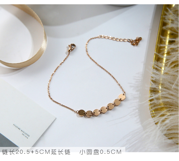 2018 Nhật Bản và Hàn Quốc thời trang rose gold vòng chân của phụ nữ cá tính đơn giản sinh viên hoang dã titanium đồ trang sức bằng thép phụ nữ không phai