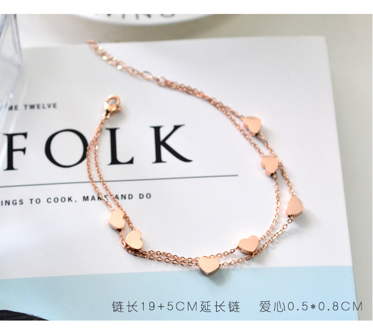 2018 Nhật Bản và Hàn Quốc thời trang rose gold vòng chân của phụ nữ cá tính đơn giản sinh viên hoang dã titanium đồ trang sức bằng thép phụ nữ không phai