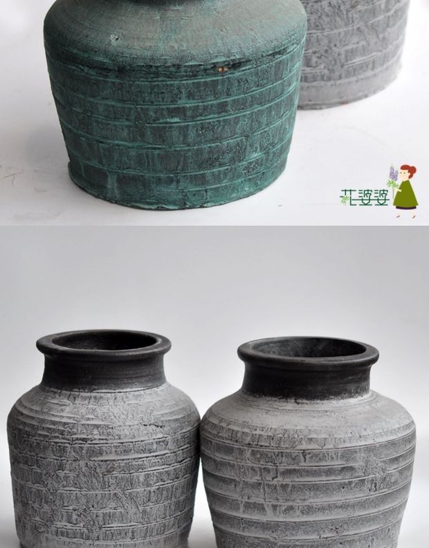 Hoa mẹ chồng chậu hoa handmade Bộ cuối năm 9 Bình hoa cổ điển Hoa khô Cây chậu hoa nhỏ nhiều màu xanh - Vase / Bồn hoa & Kệ chậu nhựa trồng cây hình chữ nhật