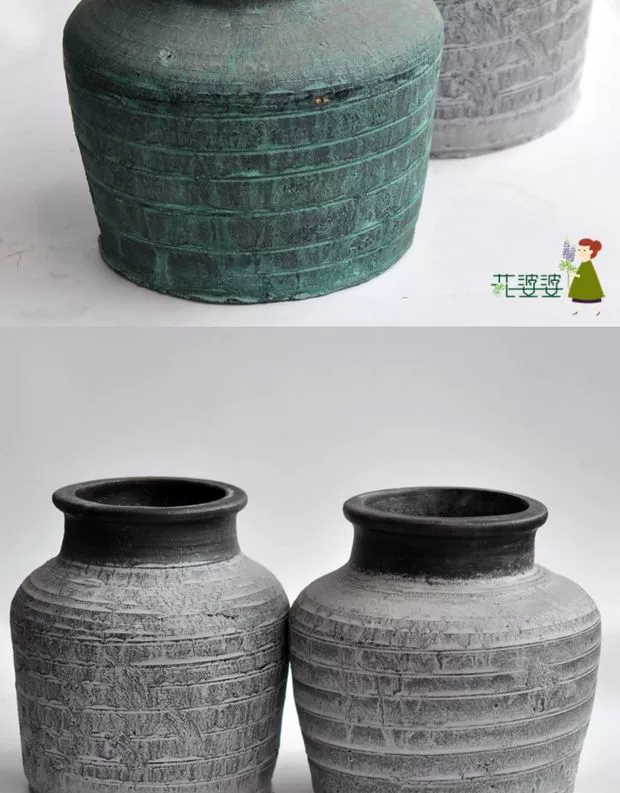 Hoa mẹ chồng chậu hoa handmade Bộ cuối năm 9 Bình hoa cổ điển Hoa khô Cây chậu hoa nhỏ nhiều màu xanh - Vase / Bồn hoa & Kệ giỏ hoa treo ban công