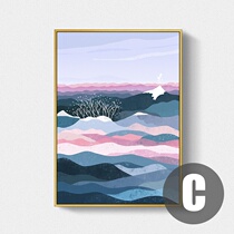Nordic living room sofa behind hanging painting tripty painting hipster landscape Y illustration beautiful girl room decoration painting