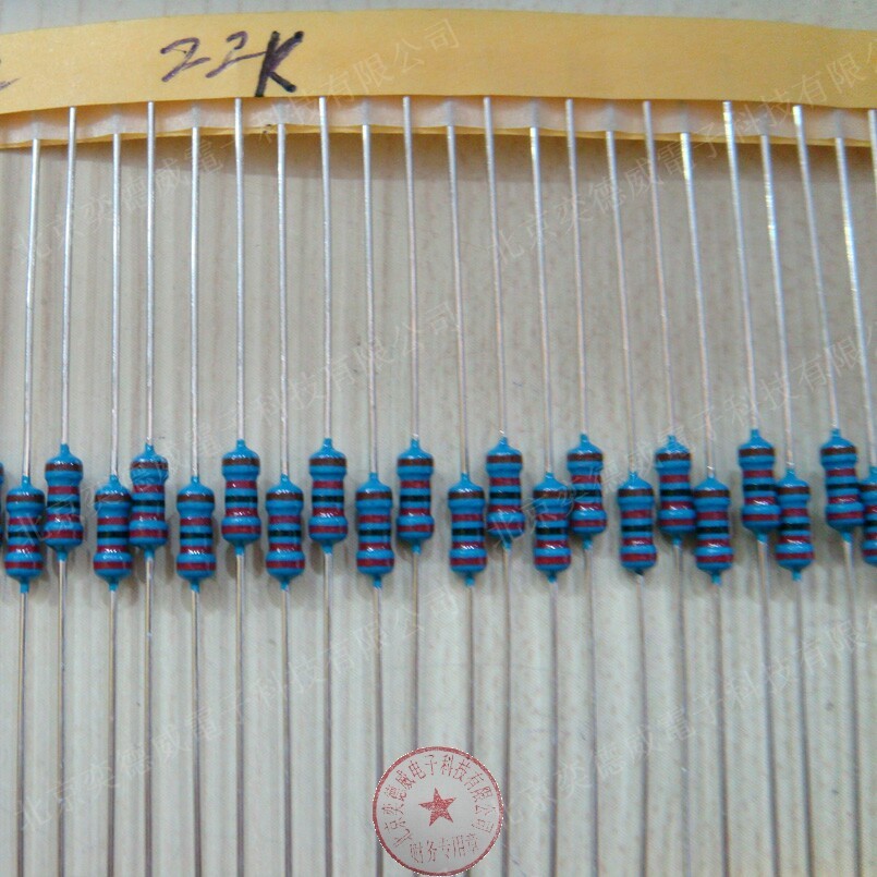 Precision Color Ring Metal Film Resistor 1% 22K 0 25W Straight Plug 1 4W 100 3 Yuan
