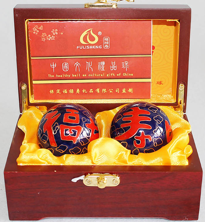Health care ball handball to play ball scene Thy blue craft gift hem Aged Massage Wellness Gift Jingtai Blue Refined wood box
