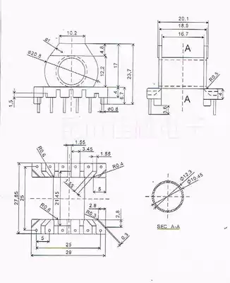 ER2828 Transformer EC2828 Horizontal 6 6 bakelite skeleton