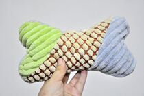 Pet sound plush toy with dirty bone shape with single micro-blemish Random hair