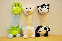 Tail single strong push adorable sheep cow deer hammer shape dog sound pet plush toy