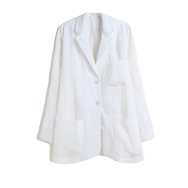 Floating White Cloud Linen Suit Women's Summer Loose Suit Thin Sun Protection Jacket Women's Jacket Classic Style 19040