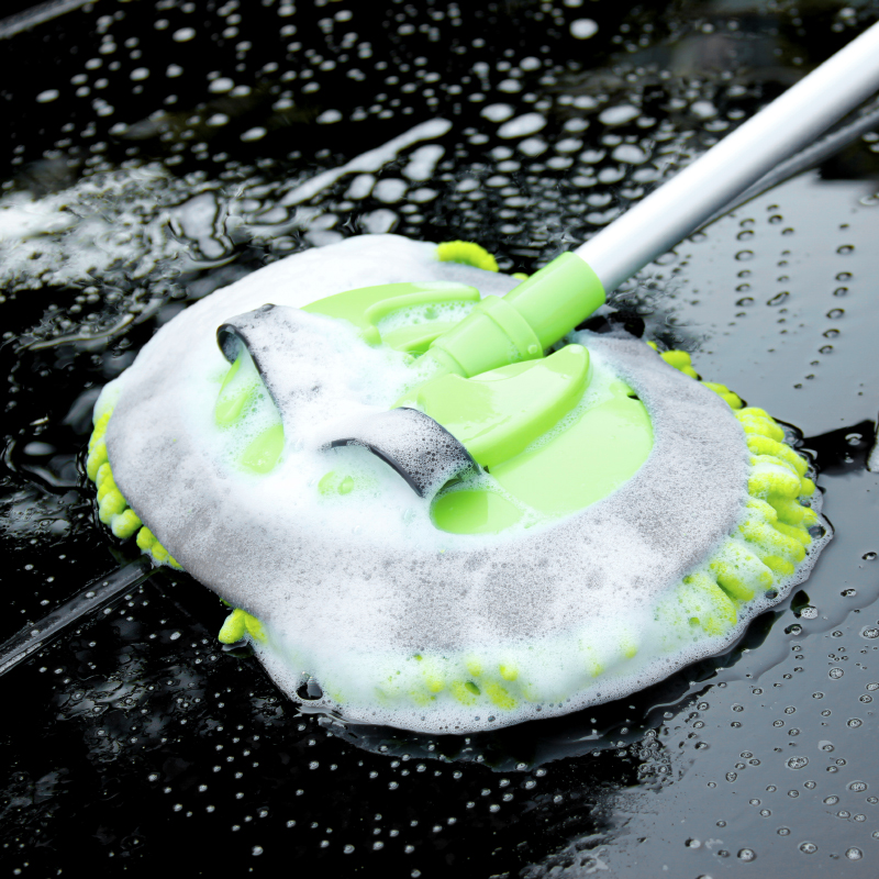 Telescopic car wash mop special car wash brush soft hair unhurt car with wiping car long handle Syneille dust removal tool