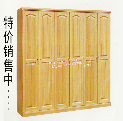 Thailand imported oak wardrobe Four-door wardrobe Five-door wardrobe Six-door wardrobe Bedroom environmental protection solid wood wardrobe