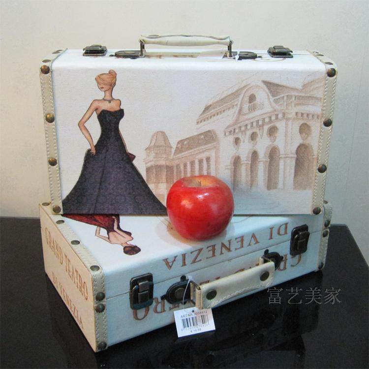 Foreign Trade Retro Fashion Suitcases Home Containing Finishing Utensils Makeup Boxes Vienna Ballet Wedding Gift Boxes